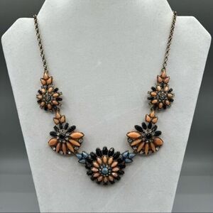 J. Crew Flower Rhinestone Statement Necklace